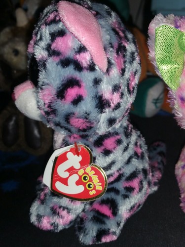 Ty Beanie Boos 6in willow, Multicolor Dotty,Sasha and sophie Cats set