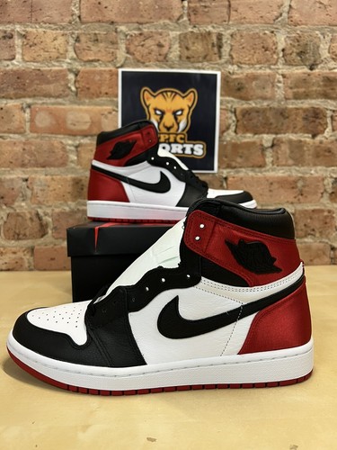 Pre-owned Jordan Nike Wmns Air  1 Retro High Shoes Satin Black Toe Cd0461-016 In Multicolor