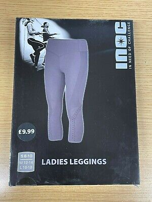 NEW & BOXED INOC Ladies Grey 3-4 Length Leggings (Sizes: S, M & L)