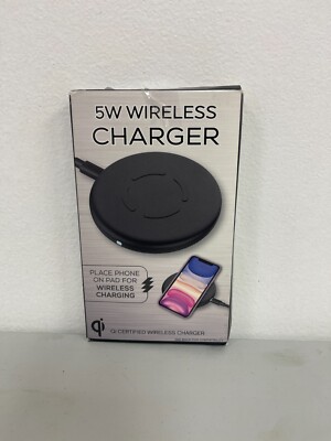 Wireless Charger For Qi-Enabled Devices Model 5WCH001, Galaxy, iPhone / Open Box