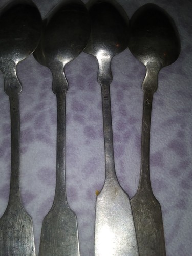 4  German Silver Spoons.1800a  Marked .800. Aprox 55 to 60 grams and 6 inch long