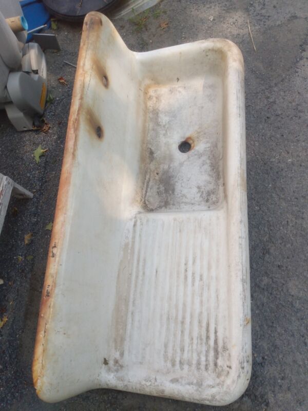 OLD Cast Iron Porcelain Farm Sink 52" Long X 20" Front To Back X 22" High