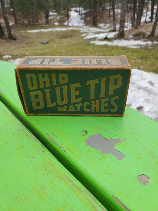Vintage Cardboard Ohio Blue Tip Matches Box,empty,Free Shipping