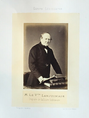 VICOMTE LANJUINAIS Loire PHOTOGRAPHIE Albumine FRANCK Corps Legislatif 1864