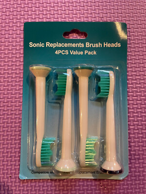 4x Sonic Replacement Toothbrush Heads works w/ Philips Sonicare
