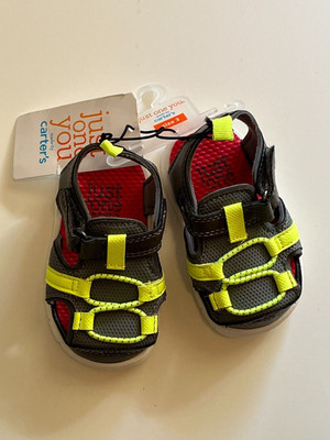 Carter s Just One You Walking Shoes First Steps Baby Sandals Size 3 Gray Green