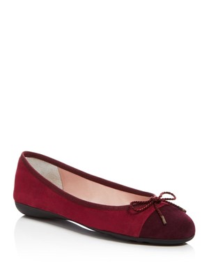 

Женские замшевые балетки PAUL MAYER Burgundy Cap Toe Slip On, BRAVO BRIGHTON