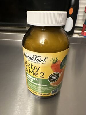 MegaFood Baby & Me 2 Dietary Supplement - Prenatal Vitamins 120 Count Sealed