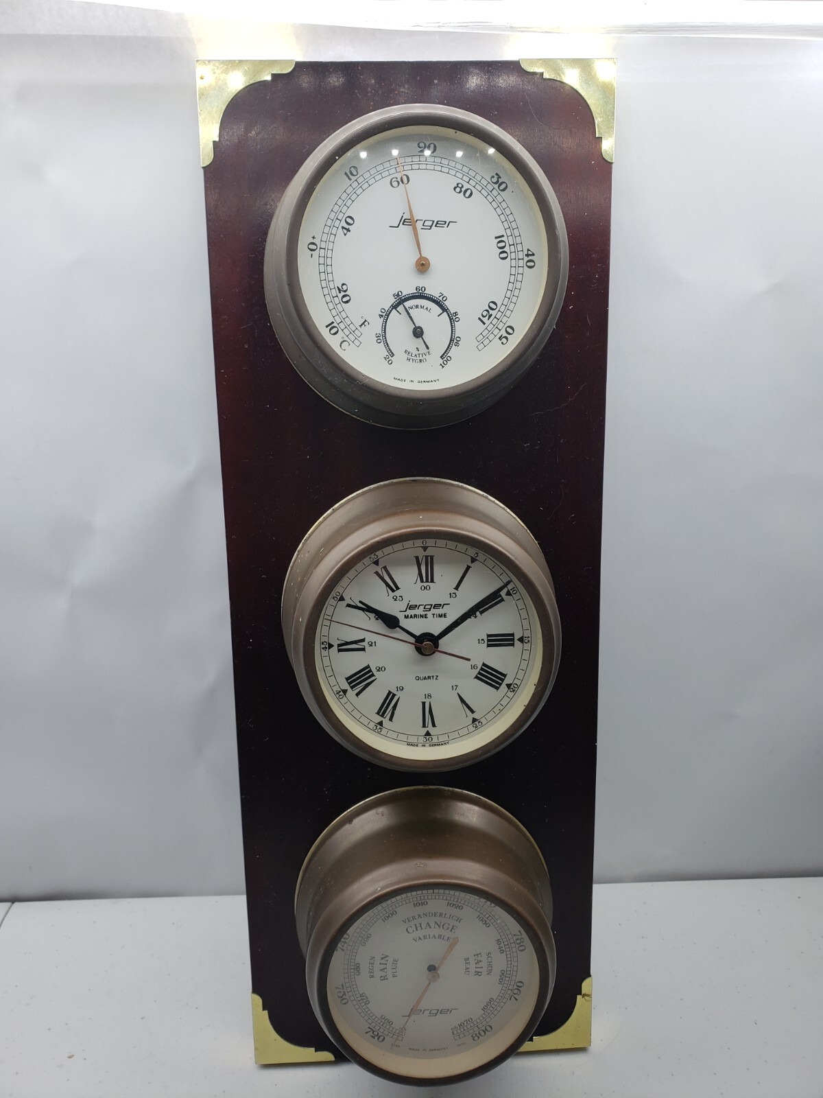Marine Clock, Temperature, Hygrometer, Barometer