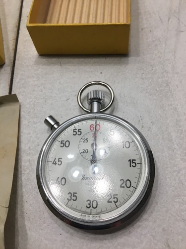 VINTAGE HANHART 1/5 7 JEWELS SHOCKPROOF STOPWATCH IN BOX