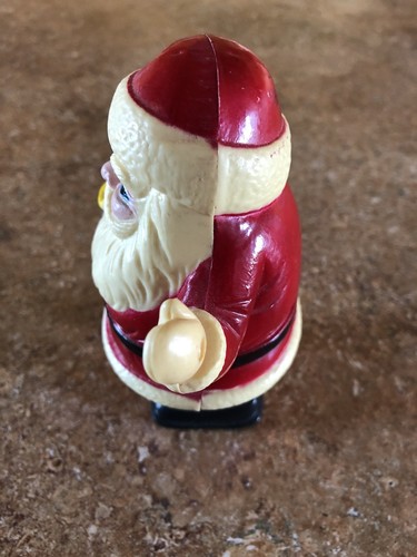 Vtg Wind-Up Walking Plastic Santa Hong Kong Works