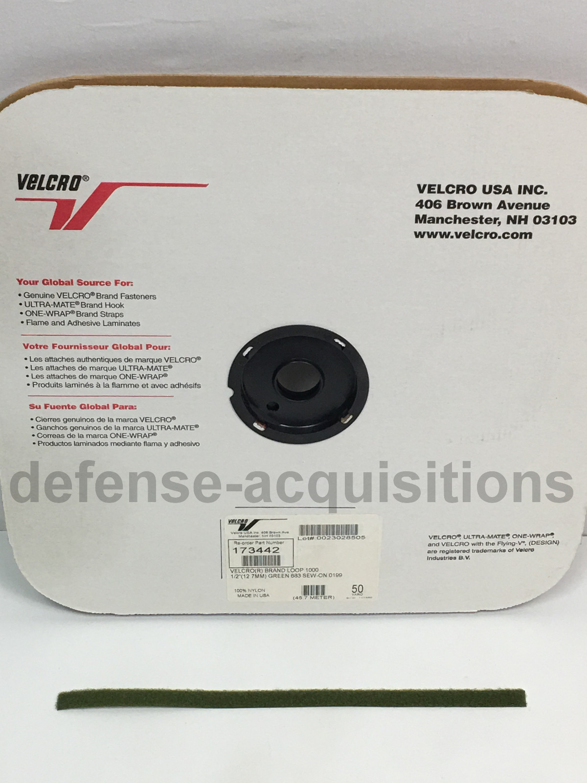 1/2 INCH VELCRO® Brand LOOP Fastener- Sew On Mil-Spec Military Tape CAMO GREEN