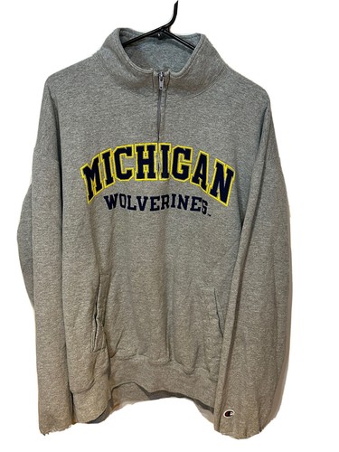 Vintage Michigan Wolverines 1/4 Zip Mock Neck Champion