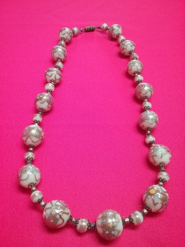 Antique Venetian wedding cake bridal glass bead Murano Art Deco Victorian 19