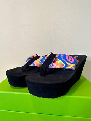 Women's Size 6 Multicolored Rocket Dog wedge platform flip flop - New W/O Tags