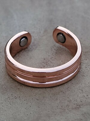 Solid Pure Copper Magnetic Ring Men Women Arthritis Adjustable Ring
