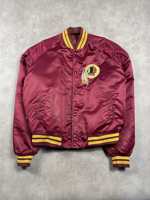 Vintage Washington Commanders Satin Jacket Large Chalk Line Button Up Bomber USA