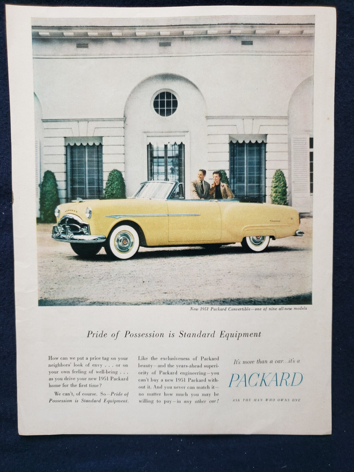 1951 Packard Convertible Automobile Ad Advertising Car Auto | eBay