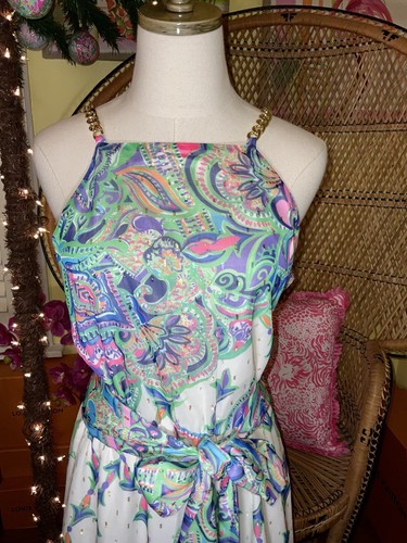 Pre-owned Lilly Pulitzer Tiera Maxi Dress Best Kept Secret ? Size M No Sash In Multicolor
