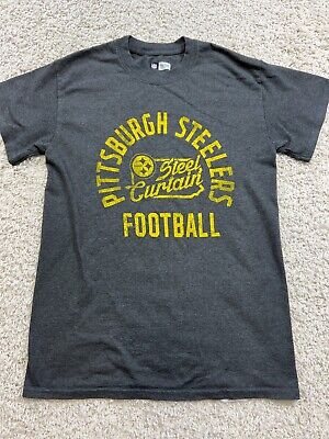 Pittsburgh Steelers T Shirt Mens Small Gray NFL Football Crew Neck Short Sleeve