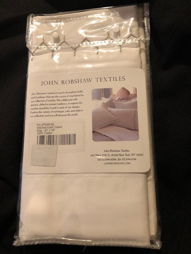 John Robshaw Pair Of Earth Stitched King Pillow Cases Ret 80.00 New