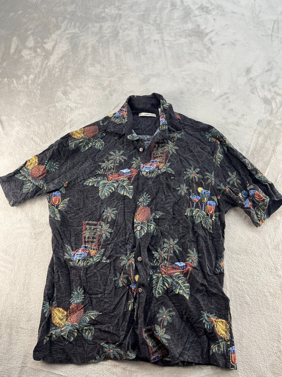Moda Campia Moda Button Up Shirt Mens Medium Short Sleeve Hawaiian Aloha