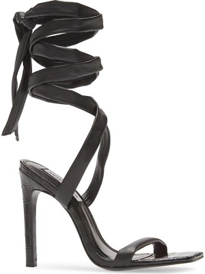 

STEVE MADDEN Женские черные босоножки на каблуке-шпильке из крокодиловой кожи, 8 м, Черный, UTIL01S1