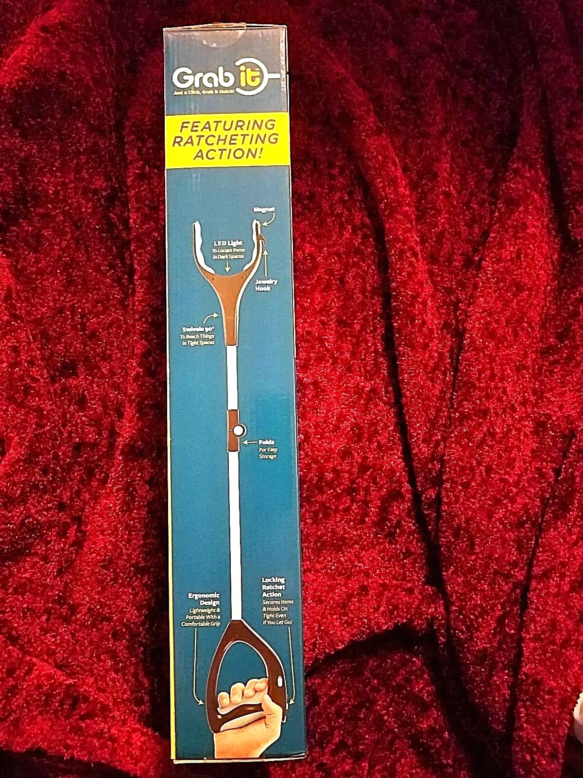 Grab It Reaching Tool Ratcheting LED Light Heavy Duty Excellent Quality