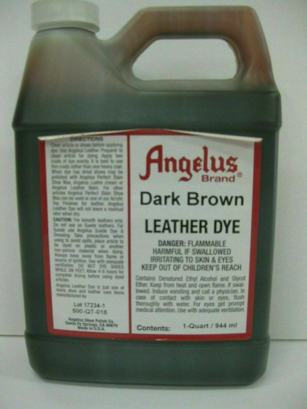 Angelus Quart Leather Dye for Shoes-Boots-Belts-Coats-Furniture-Crafts