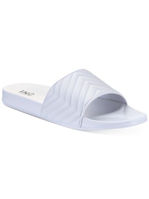 INC Мужские белые стеганые сандалии Xander Slip On Slide с открытым носком, 13 М