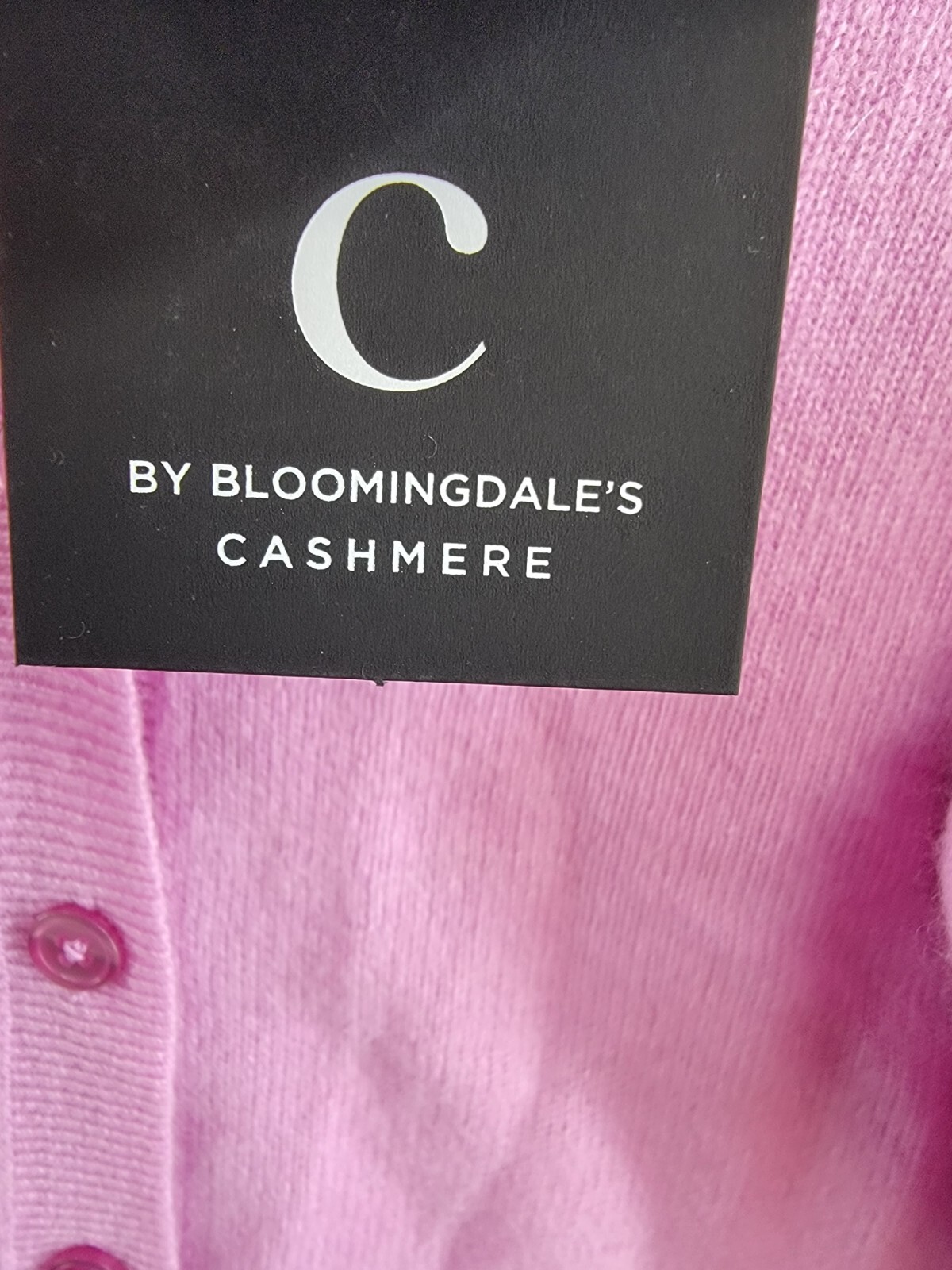 C by Bloomingdale's Cashmere Long Sleeve V-Neck Cardigan Women's S Rose Quartz - Picture 15 of 16