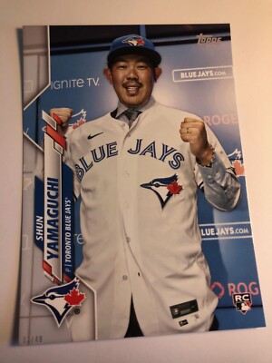 2020 Topps Rookies Jumbo 5x7 Shun Yamaguchi Blue Jays 449 RC 03/49
