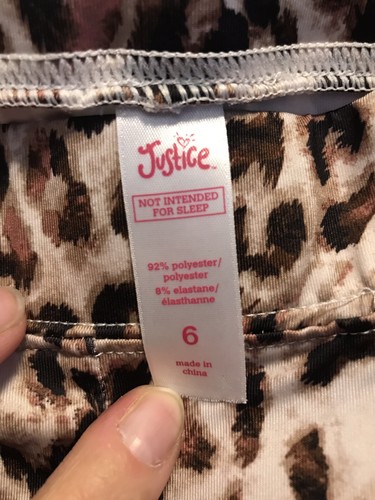 JUSTICE GIRLS CAPRI CROP LEGGINGS CHEETAH PRINT FLORAL REGULAR FLOWERS  Size 6