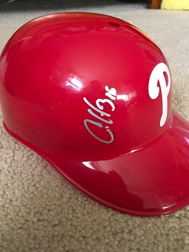 Cesar Hernandez signed auto autograph Phillies batting helmet