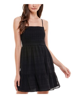 Женское черное короткое платье без рукавов на регулируемых бретельках CITY STUDIO 3