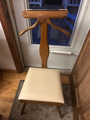 SETWELL Mid Century Valet Gentleman's Chair Silent Butler Suit Hanger Stand