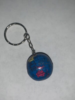 DARK BLUE WORLD GLOBE KEYCHAIN 
