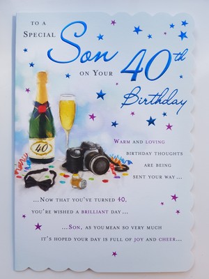 To A Special son On Your 40th Birthday Card | eBay