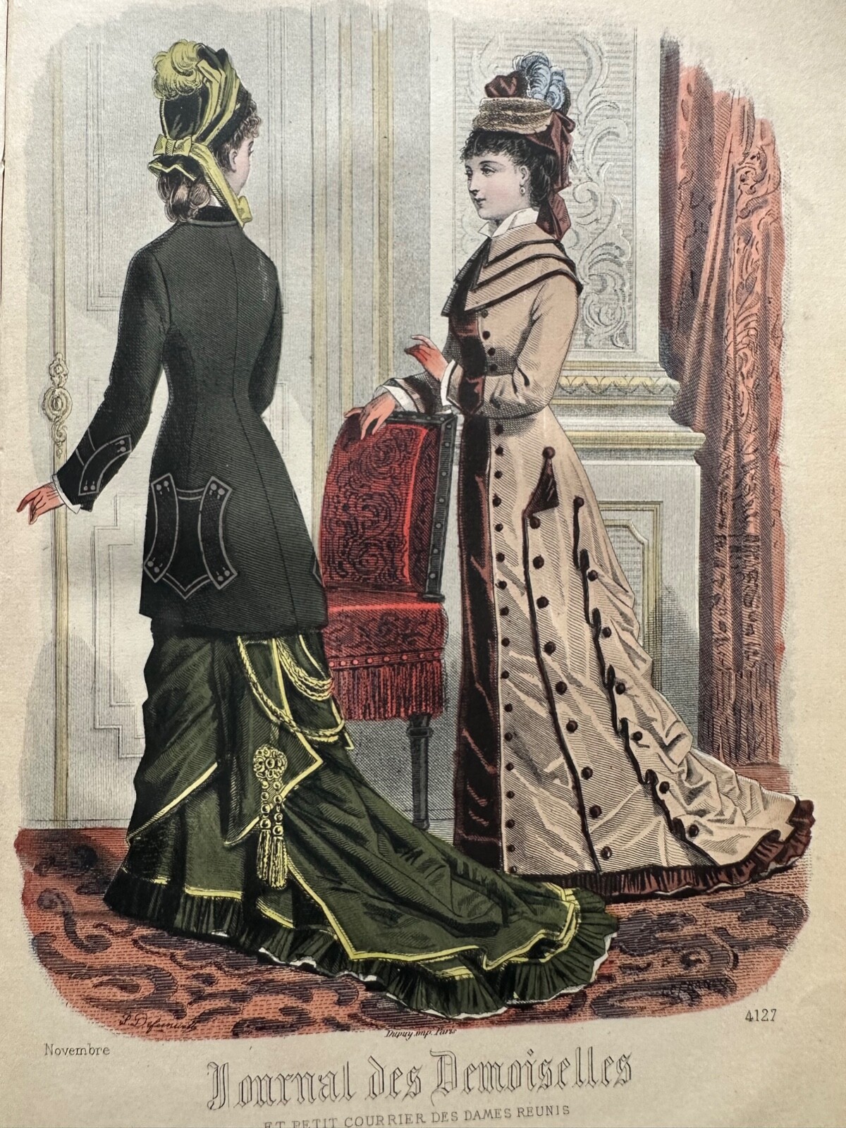 Vtg Antique Le Journal Des Dames Et Des Demoiselles Fashion