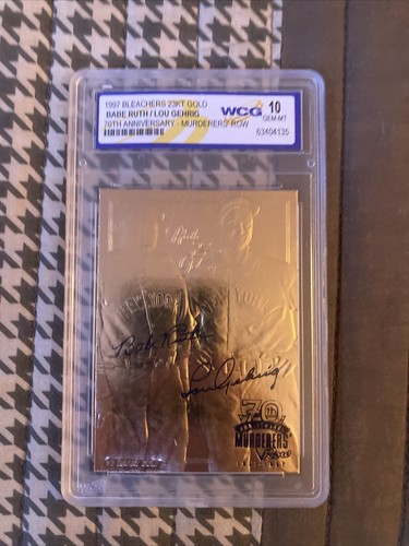 90s Babe Ruth OLD GOLD メタルサインボード Babe Ruth #30 22KT Gold Foil Baseball Card Sealed In Holder