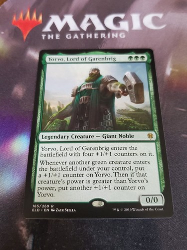 Yorvo, Lord of Garenbrig 2x FOIL ELD MTG Throne of Eldraine Rare MINT green Yorvo, Lord of Garenbrig 2x FOIL ELD MTG Throne of Eldraine Rare MINT green