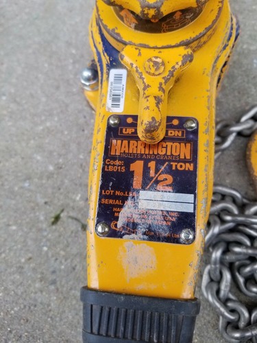 Harrington 1-1/2 ton Come A Long (15' chain)