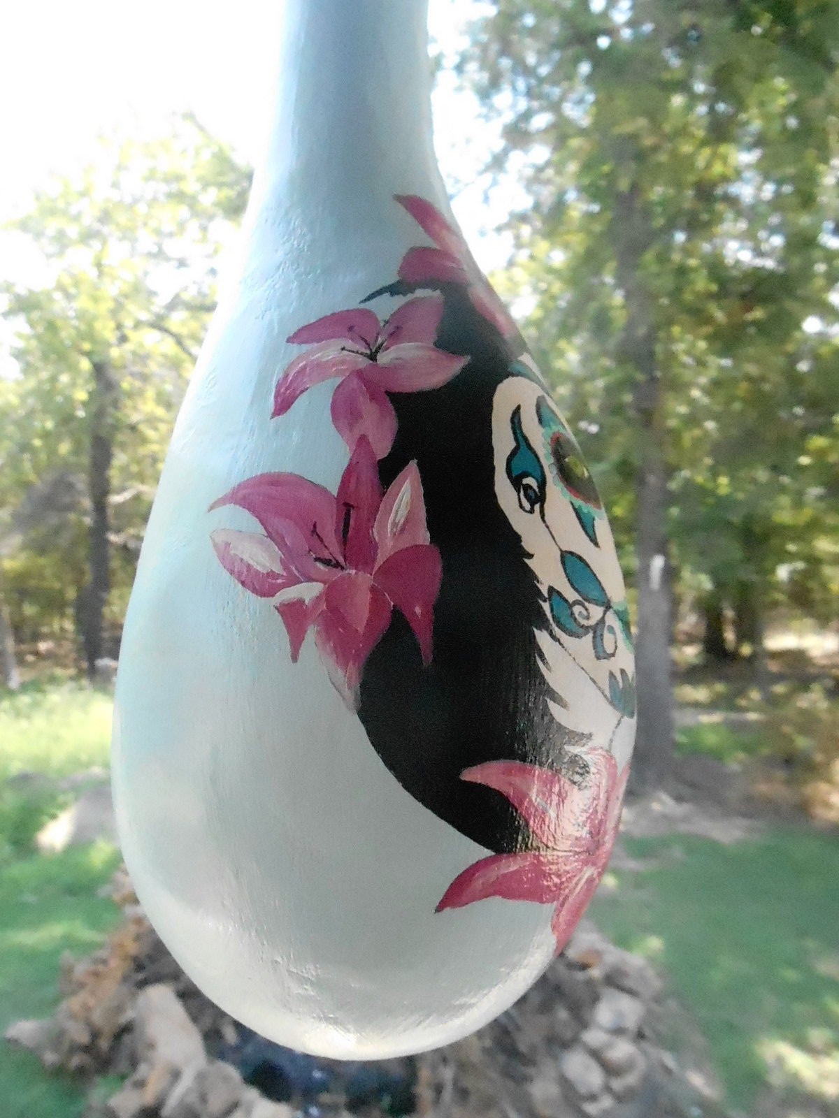Sugar Skull !  Hand painted Gourd Birdhouse
