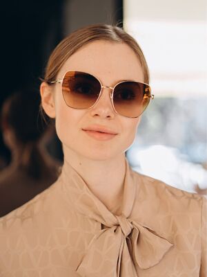 Pre-owned Cartier Ct0402s-002 Gold Sunglasses In Brown