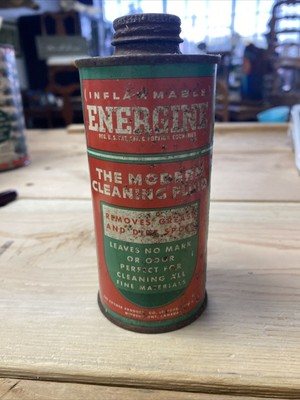 VINTAGE  ENERGINE The Modern Cleaning Fluid 1941 VTG Advertising Empty Can Rare