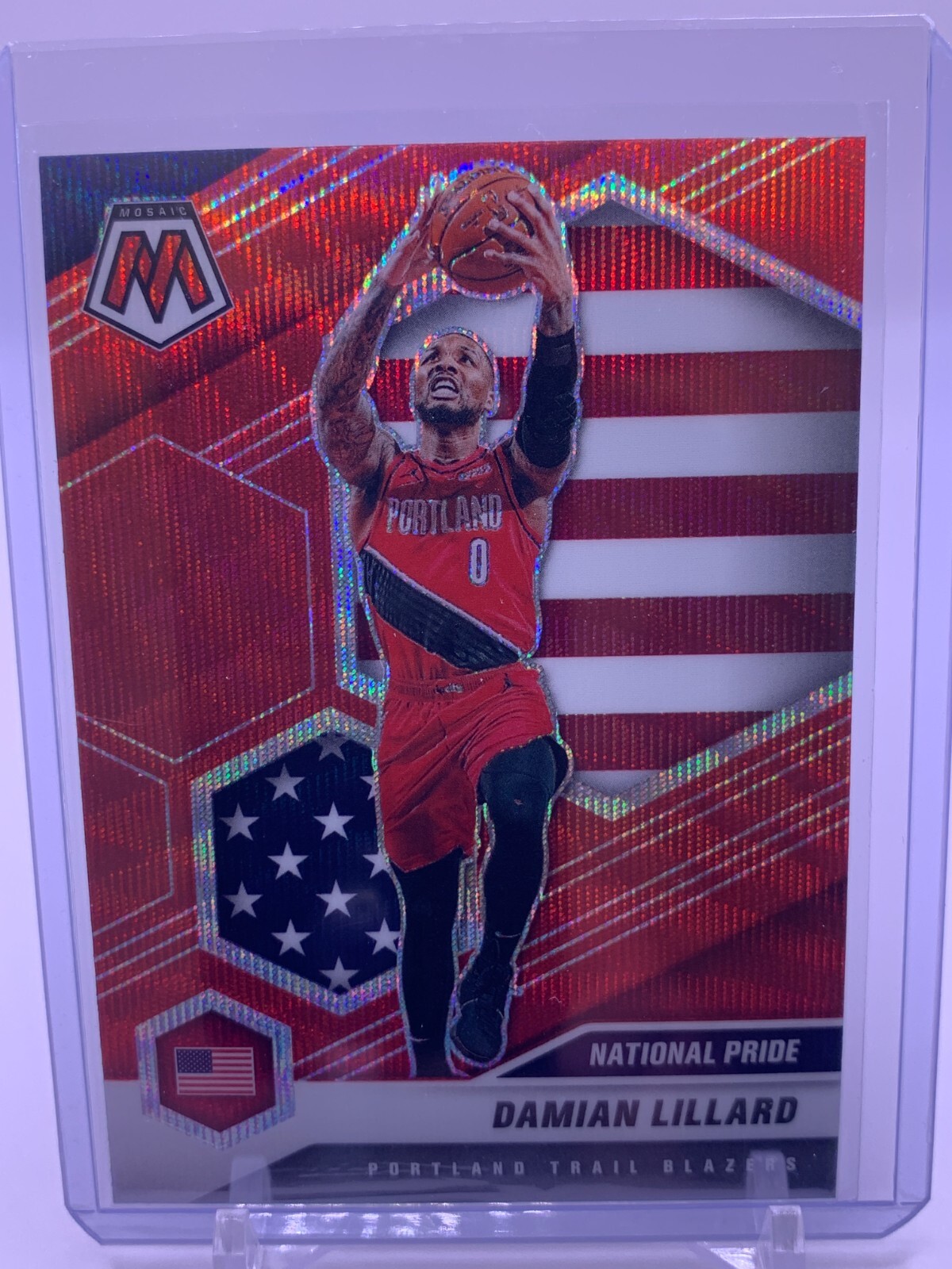 2020-21 Panini Mosaic National Pride Mosaic Red Wave Prizm