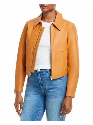 REBECCA TAYLOR Womens Beige Lined Buckle Detail Paneled Motorcycle Jacket 0