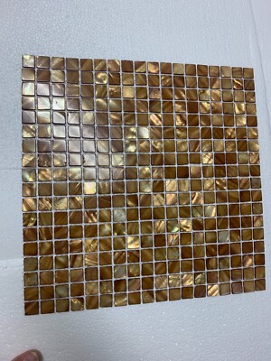 Mother of Pearl Shell Mosaic Tile gold 1''x1''
