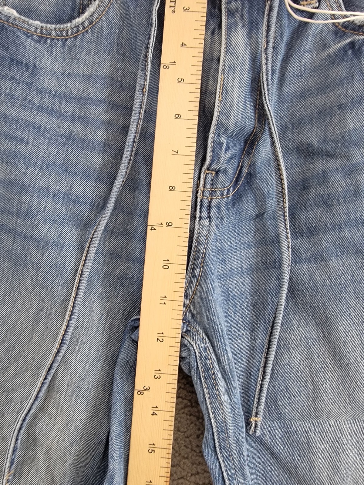 KanCan Hilo Ultra High Rise 90's Flare Jeans Women's 3/25 Medium Blue Button Zip - Picture 8 of 18