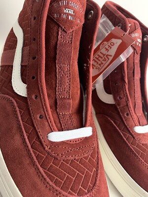 Vans x NJ Skateshop Sayre & Fisher Brick Co. Collection Mens size 8.5 Maroon Red